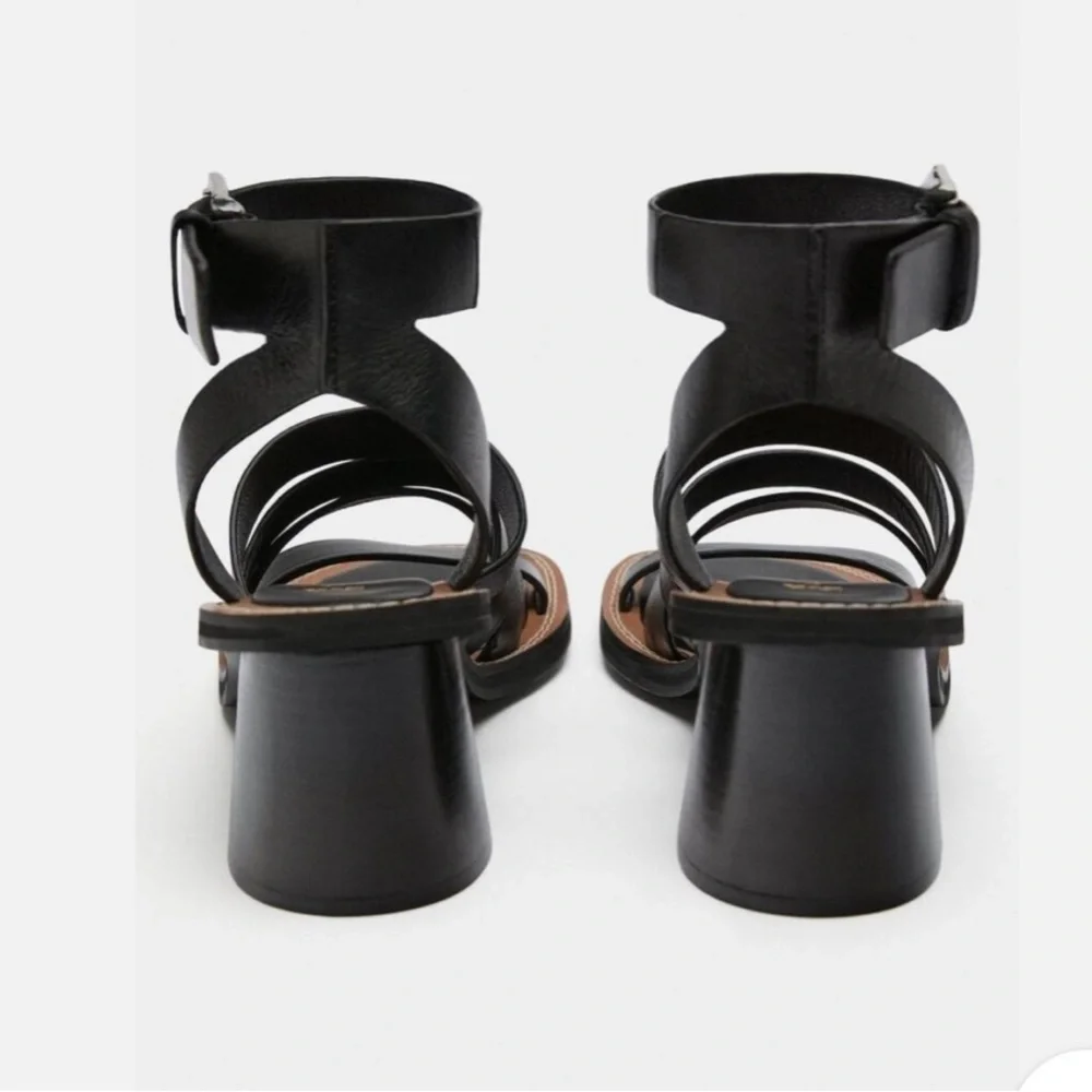 Zara limited edition pure leather strappy sandals - Picture 5 of 8